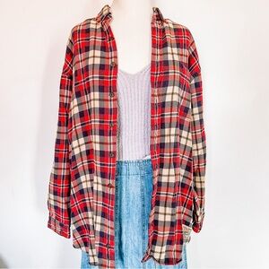 Abercrombie & Fitch | Men’s Red Plaid Checkered Shacket Button-up